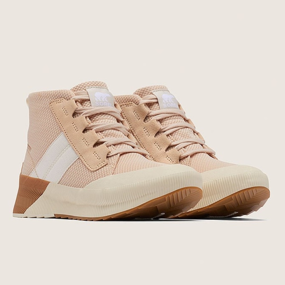 Sorel Pink Beige High-Top Sneakers
